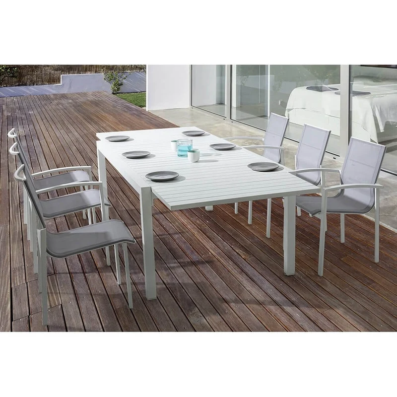 Tavolo da Giardino Allungabile in Alluminio 135-270x90 cm - SEAFARER