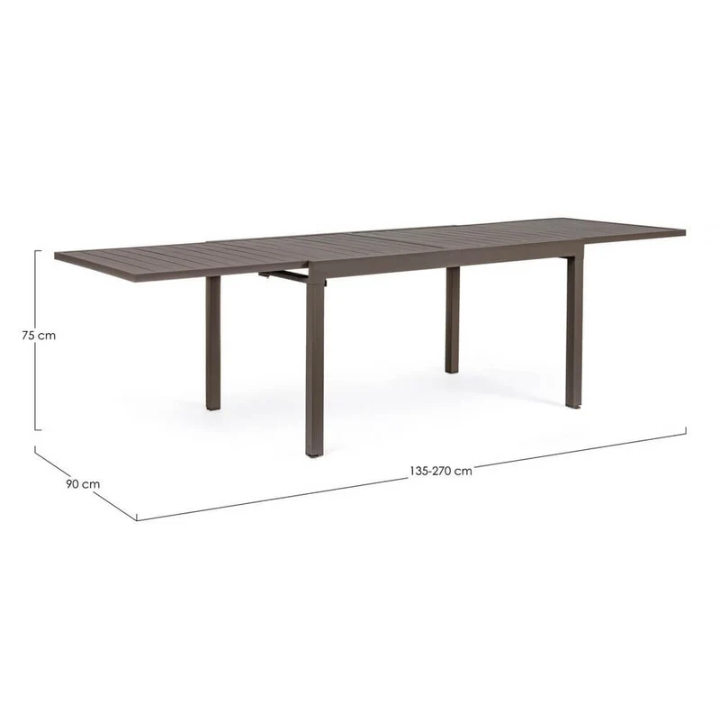 Tavolo da Giardino Allungabile in Alluminio 135-270x90 cm - SEAFARER