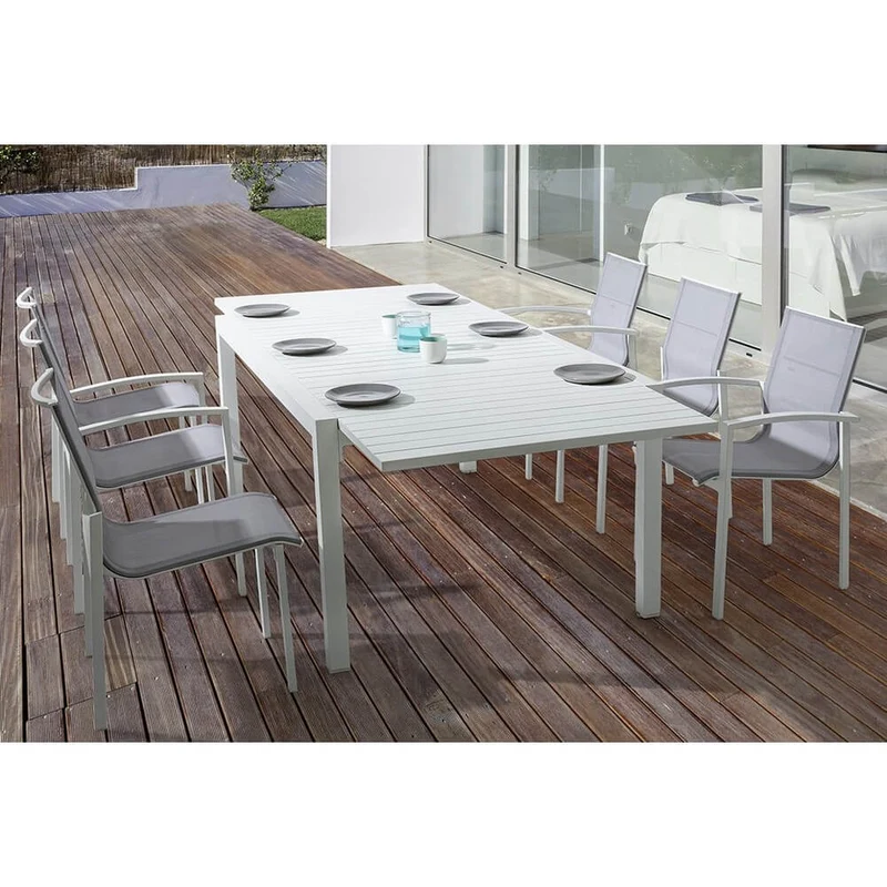 Tavolo da Giardino Allungabile in Alluminio 135-270x90 cm - SEAFARER