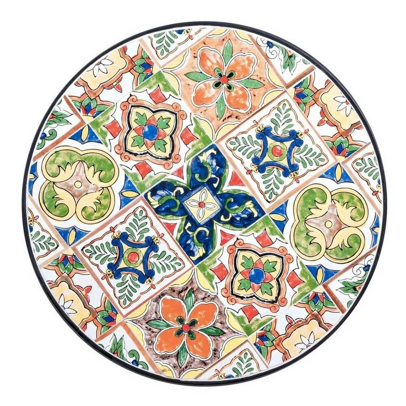 Tavolo da Esterno Rotondo in Acciaio con Piano in Ceramica - MYTHICAL