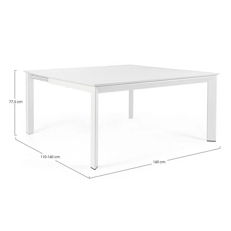 Tavolo da Giardino Allungabile in Alluminio Quadrato Antracite - STRONG
