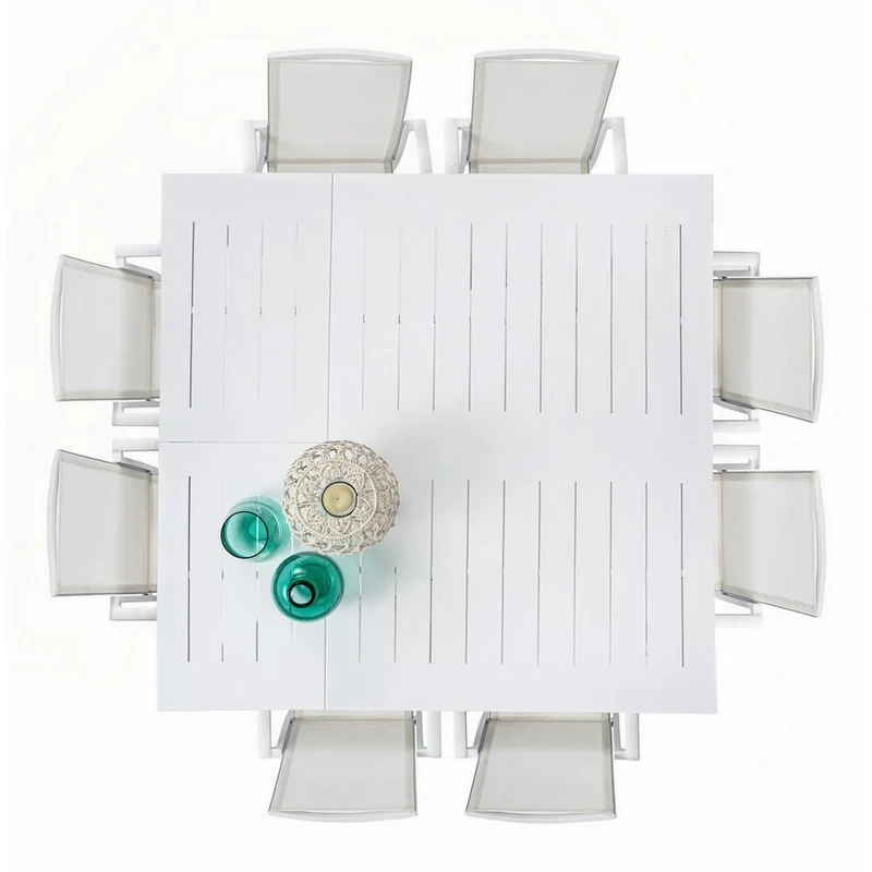 Tavolo da Giardino Allungabile in Alluminio Quadrato Antracite - STRONG
