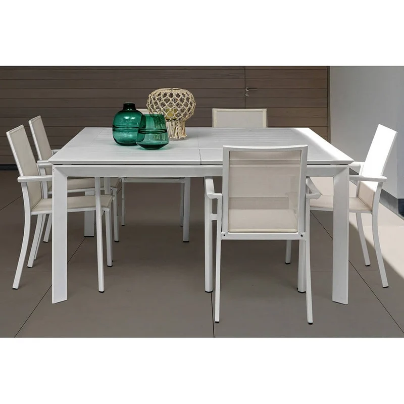 Tavolo da Giardino Allungabile in Alluminio Quadrato Antracite - STRONG