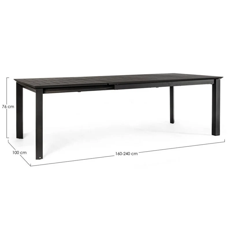 Tavolo da Giardino Allungabile in Alluminio 160-240x100 cm - STRONG