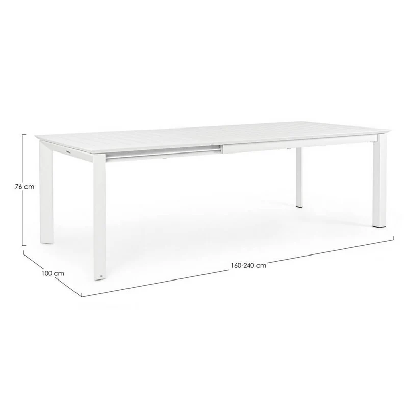 Tavolo da Giardino Allungabile in Alluminio 160-240x100 cm - STRONG