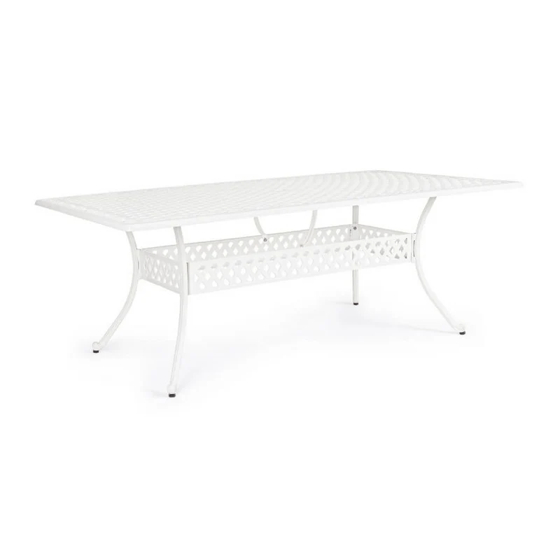 Tavolo da Giardino in Alluminio Pressofuso Bianco 213x107 cm - CLASSIC