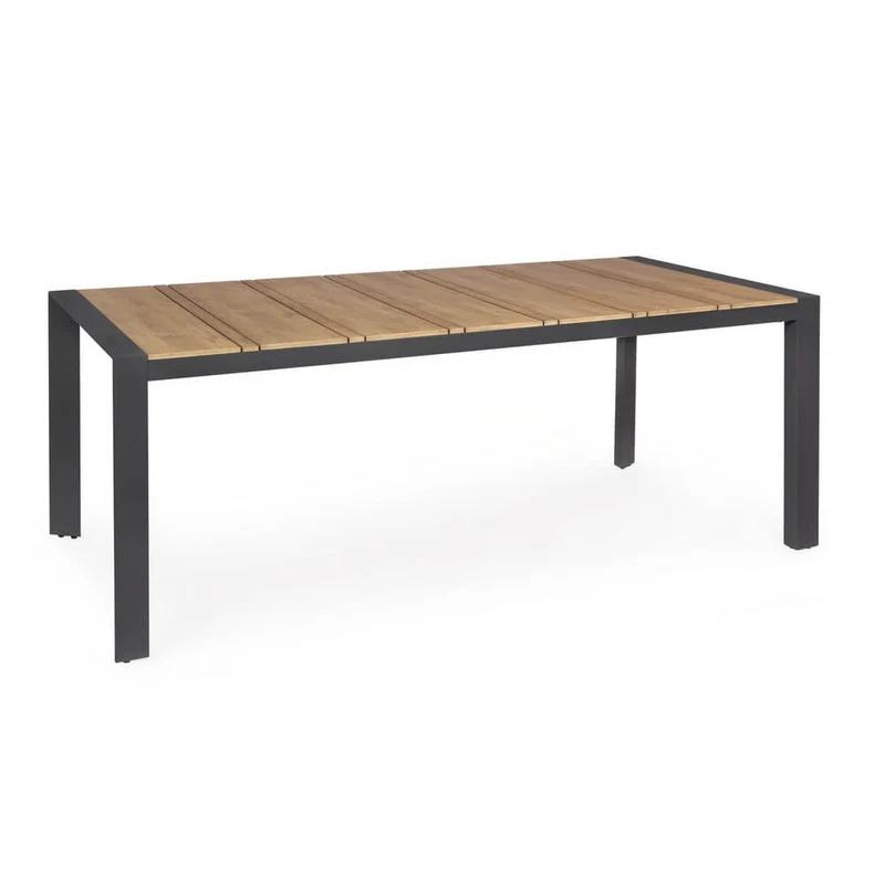 Tavolo da Giardino in Alluminio e Polywood Effetto Teak 198x100 - MESSENGER