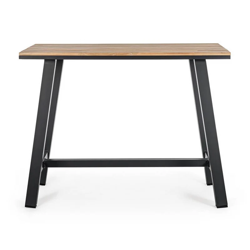 Tavolo bar alto da esterno in alluminio effetto legno 131x73 cm - NAVIGATOR