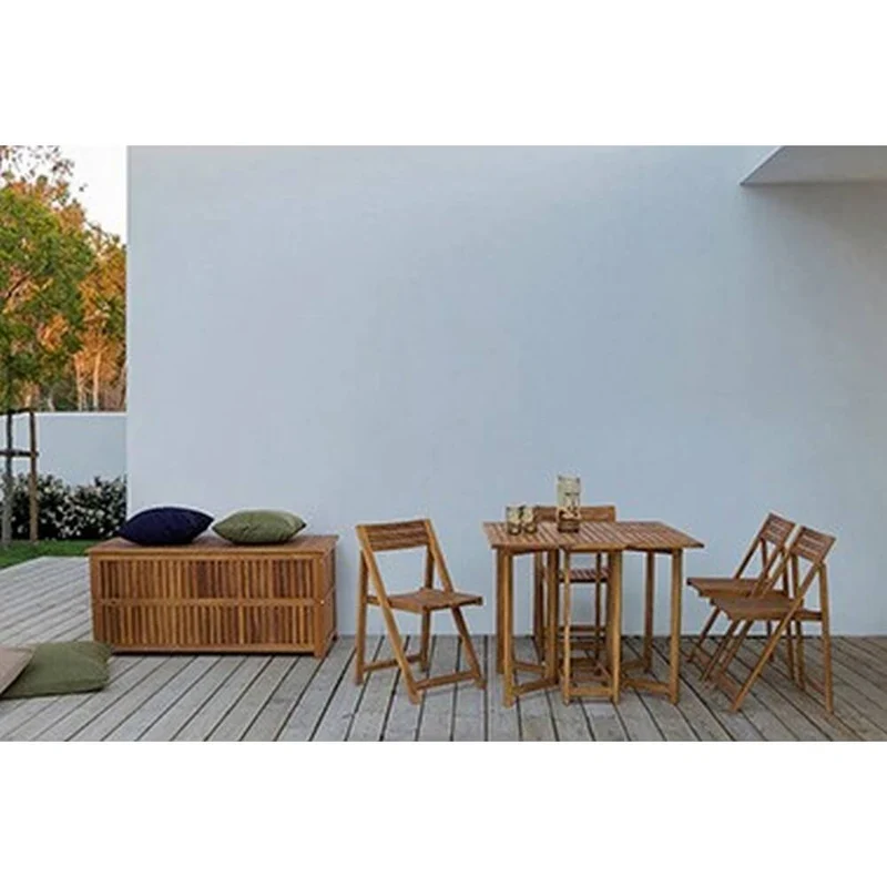 Set tavolo pieghevole e 4 sedie pieghevoli in legno di acacia - SERENITY