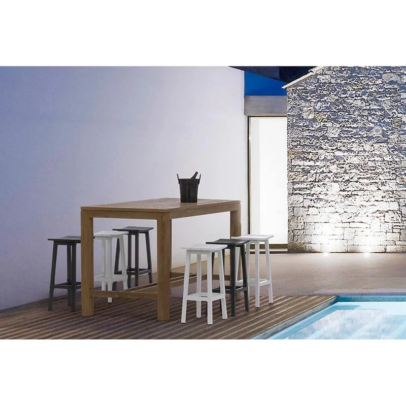 Sgabello da bar in alluminio verniciato antracite senza schienale - NAVIGATOR