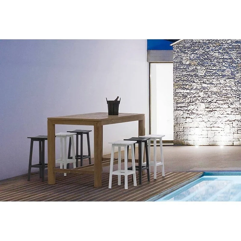 Sgabello da bar in alluminio verniciato antracite senza schienale - NAVIGATOR