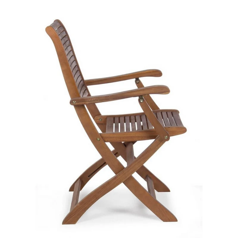 Set di 2 Sedie Pieghevoli con Braccioli in Legno di Acacia da Giardino - SERENITY