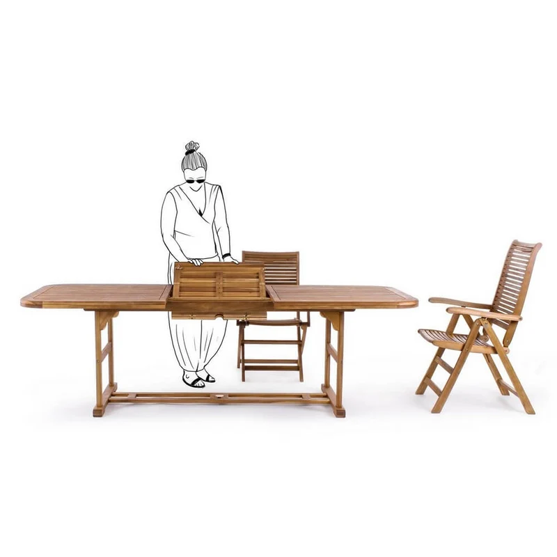 Set di 2 Sedie Pieghevoli con Braccioli in Legno di Acacia da Giardino - SERENITY