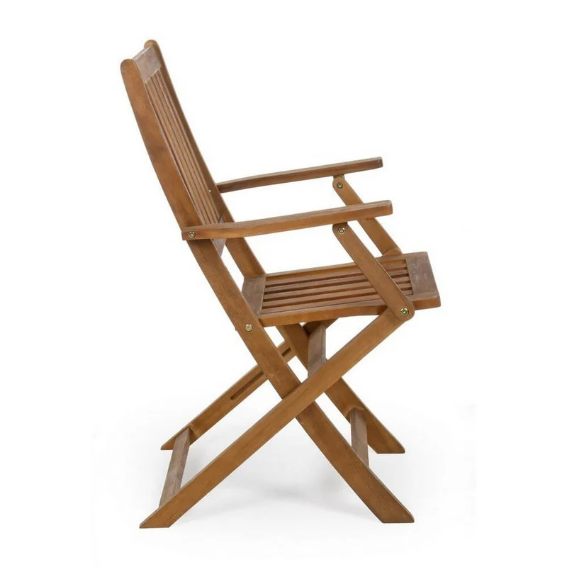 Set di 2 Sedie Pieghevoli con Braccioli in Legno di Acacia - SERENITY
