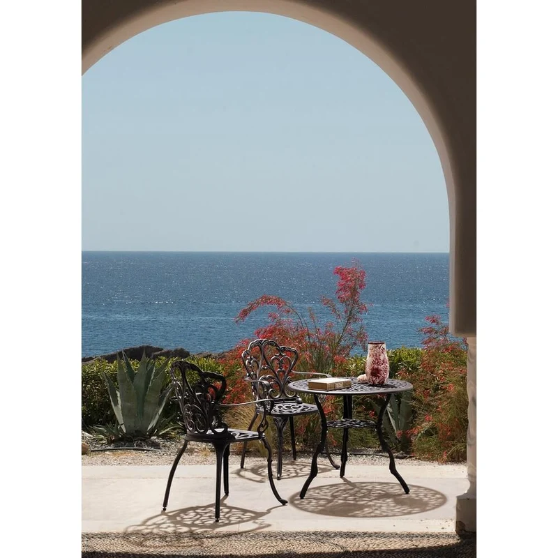 Set di 2 Sedie con Braccioli da Giardino in Alluminio Pressofuso Stile Vittoriano - CLASSIC