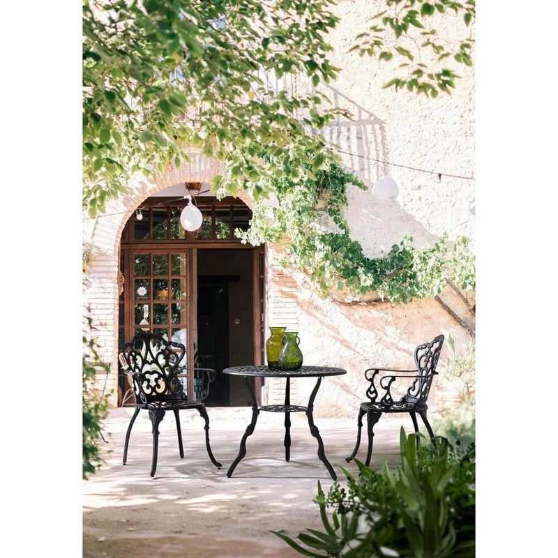 Set di 2 Sedie con Braccioli da Giardino in Alluminio Pressofuso Stile Vittoriano - CLASSIC