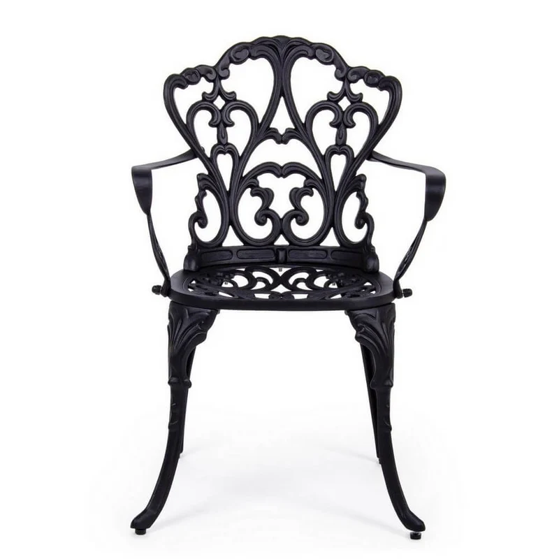 Set di 2 Sedie con Braccioli da Giardino in Alluminio Pressofuso Stile Vittoriano - CLASSIC