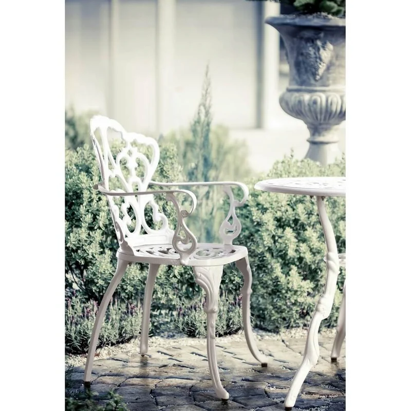 Set di 2 Sedie con Braccioli da Giardino in Alluminio Pressofuso Stile Vittoriano - CLASSIC