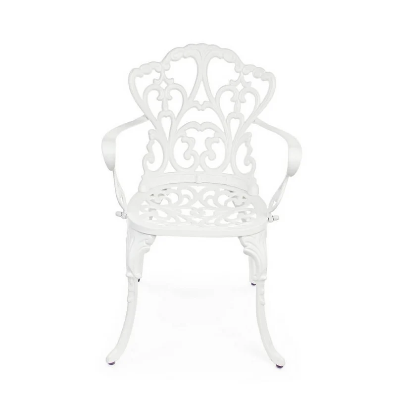 Set di 2 Sedie con Braccioli da Giardino in Alluminio Pressofuso Stile Vittoriano - CLASSIC