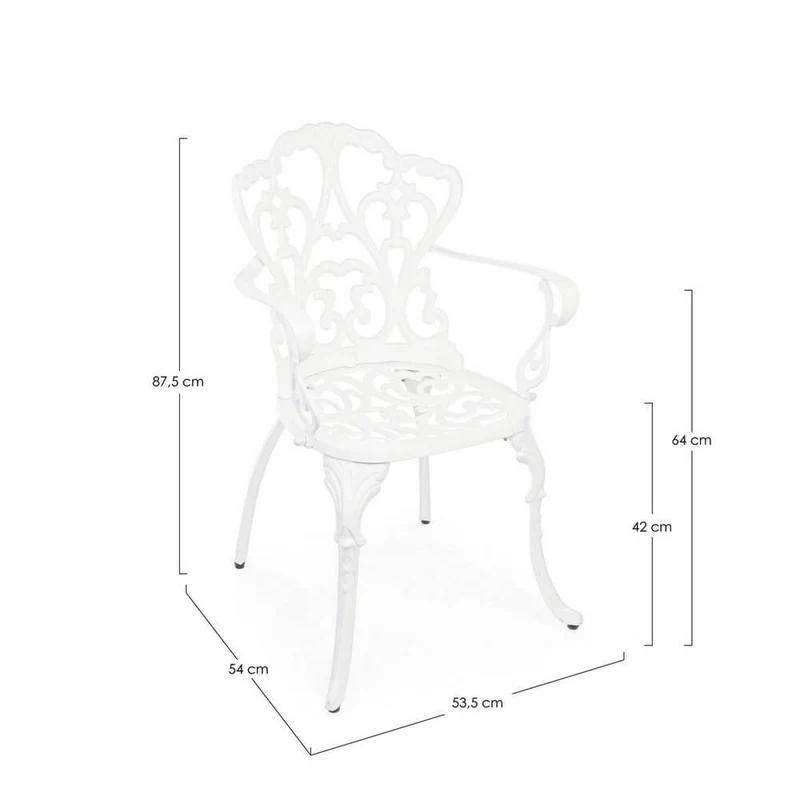 Set di 2 Sedie con Braccioli da Giardino in Alluminio Pressofuso Stile Vittoriano - CLASSIC