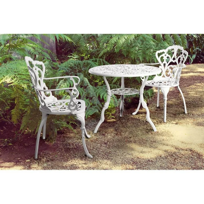 Set di 2 Sedie con Braccioli da Giardino in Alluminio Pressofuso Stile Vittoriano - CLASSIC