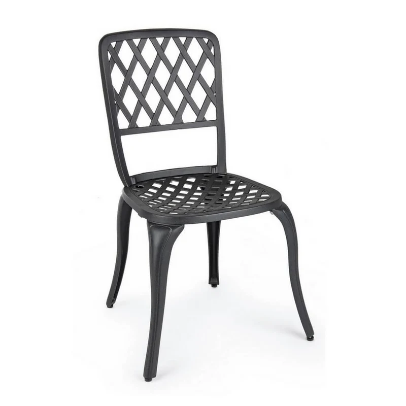 Set di 2 Sedie da Giardino in Alluminio Pressofuso Antracite - CLASSIC