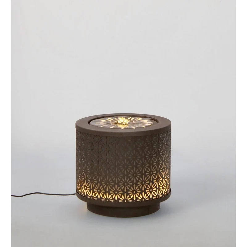 Fontana da Tavolo in Metallo con LED Decorazioni Floreali - ZENITH