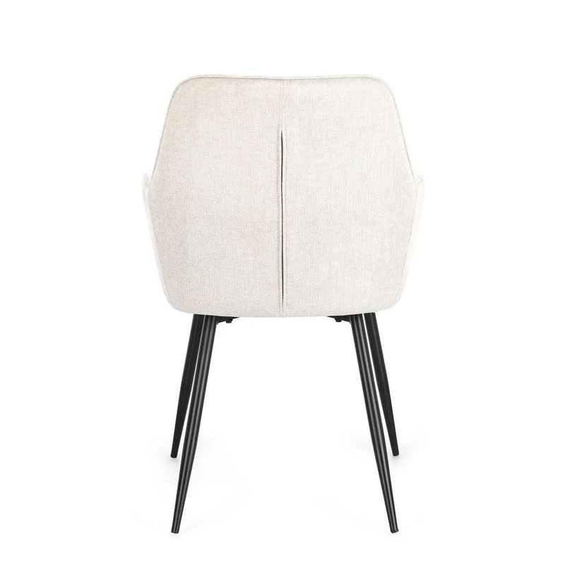 Set di 2 Sedie con Braccioli Imbottite in Tessuto Gambe in Acciaio - KYLE