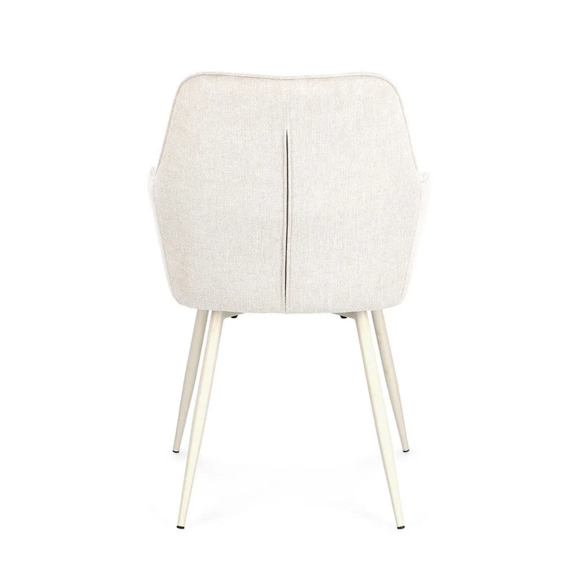 Set di 2 Sedie con Braccioli Imbottite in Tessuto Gambe in Acciaio - KYLE