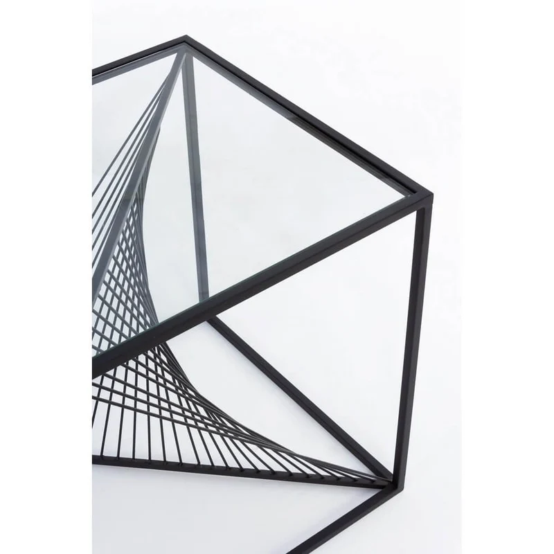 Tavolino da Salotto in Acciaio e Vetro Design Geometrico - WILLIAM