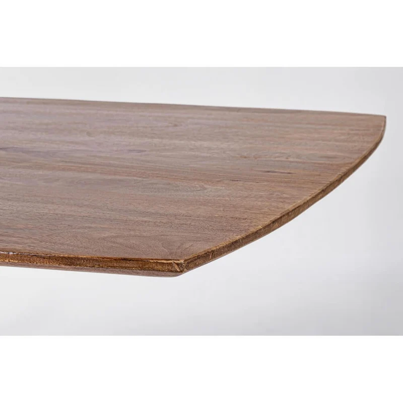 Tavolo da pranzo in legno di mango con gambe in acciaio dorato - WESLEY