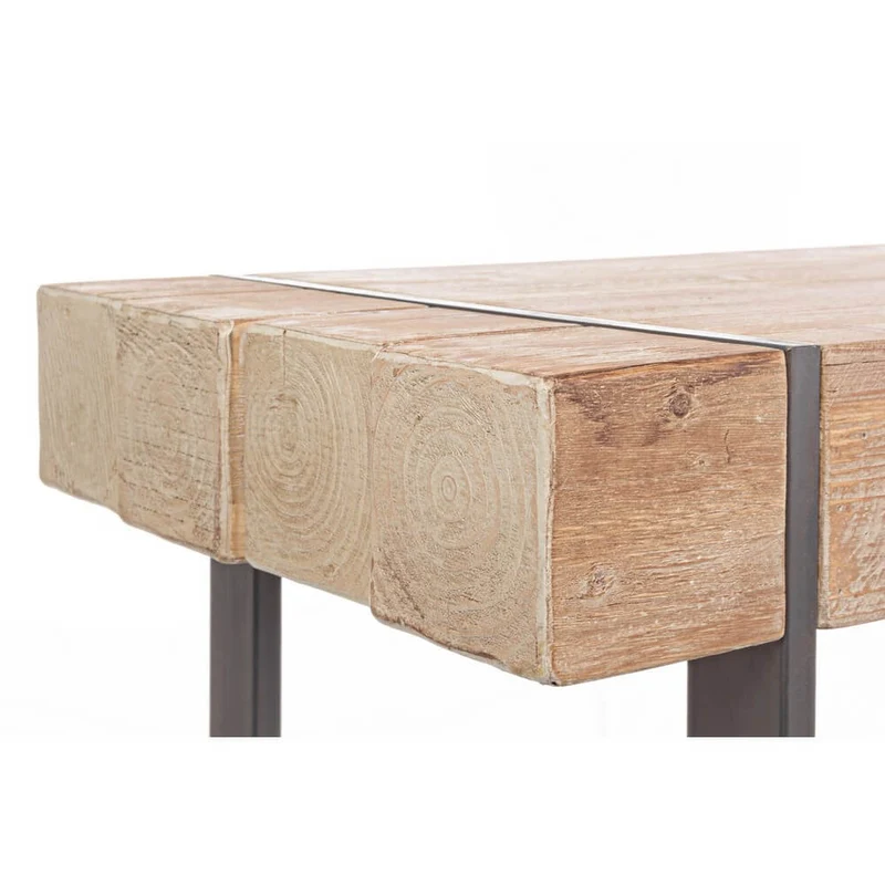 Tavolo Bar Industrial Legno Abete e Acciaio 200x50 cm - THEO