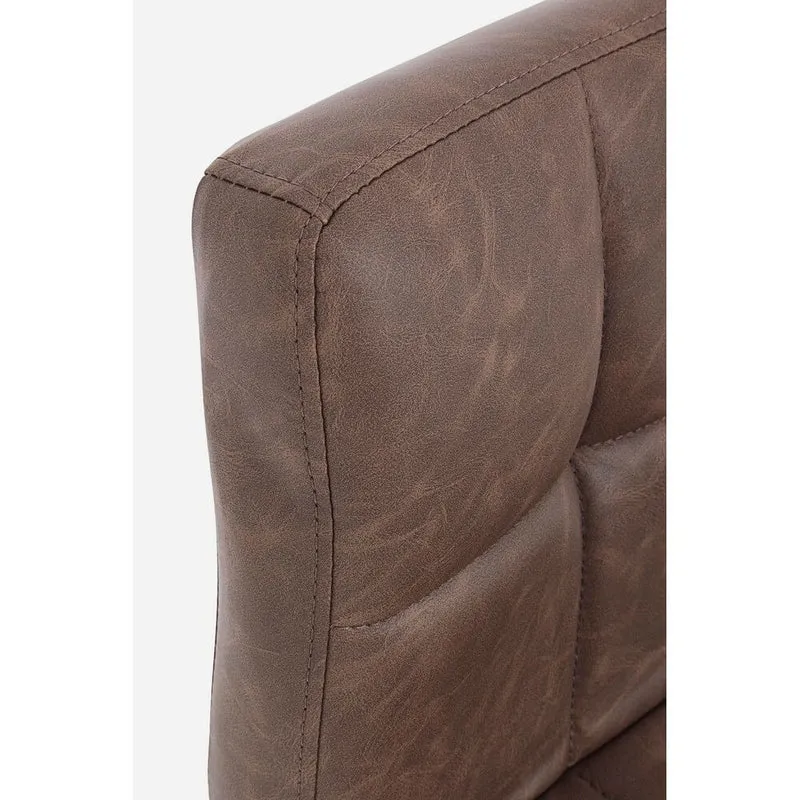 Set di 2 Sgabelli da Bar Regolabili in Similpelle Vintage Trapuntata - BLACKCOFFEE