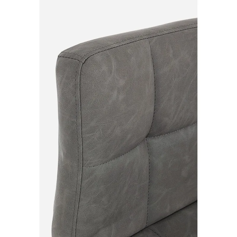 Set di 2 Sgabelli da Bar Regolabili in Similpelle Vintage Trapuntata - BLACKCOFFEE