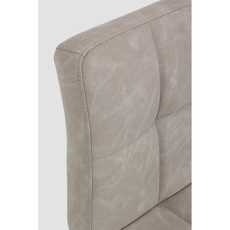 Set di 2 Sgabelli da Bar Regolabili in Similpelle Vintage Trapuntata - BLACKCOFFEE