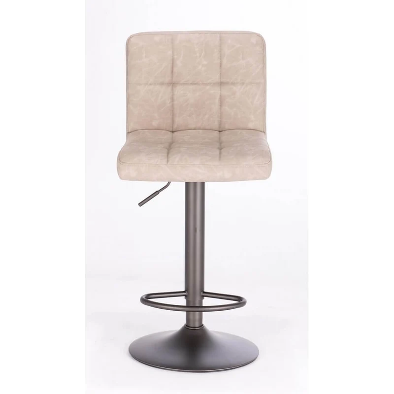 Set di 2 Sgabelli da Bar Regolabili in Similpelle Vintage Trapuntata - BLACKCOFFEE