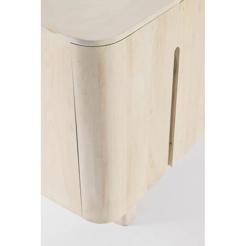 Credenza 4 Ante in Legno di Mango Naturale Sbiancato - ELIJAH