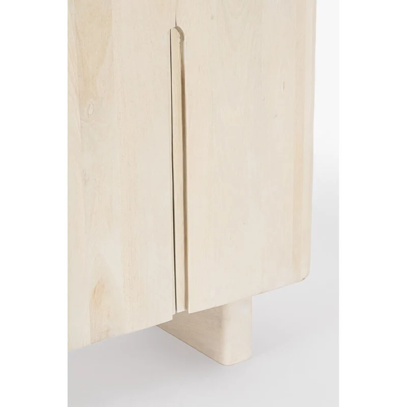 Credenza 4 Ante in Legno di Mango Naturale Sbiancato - ELIJAH