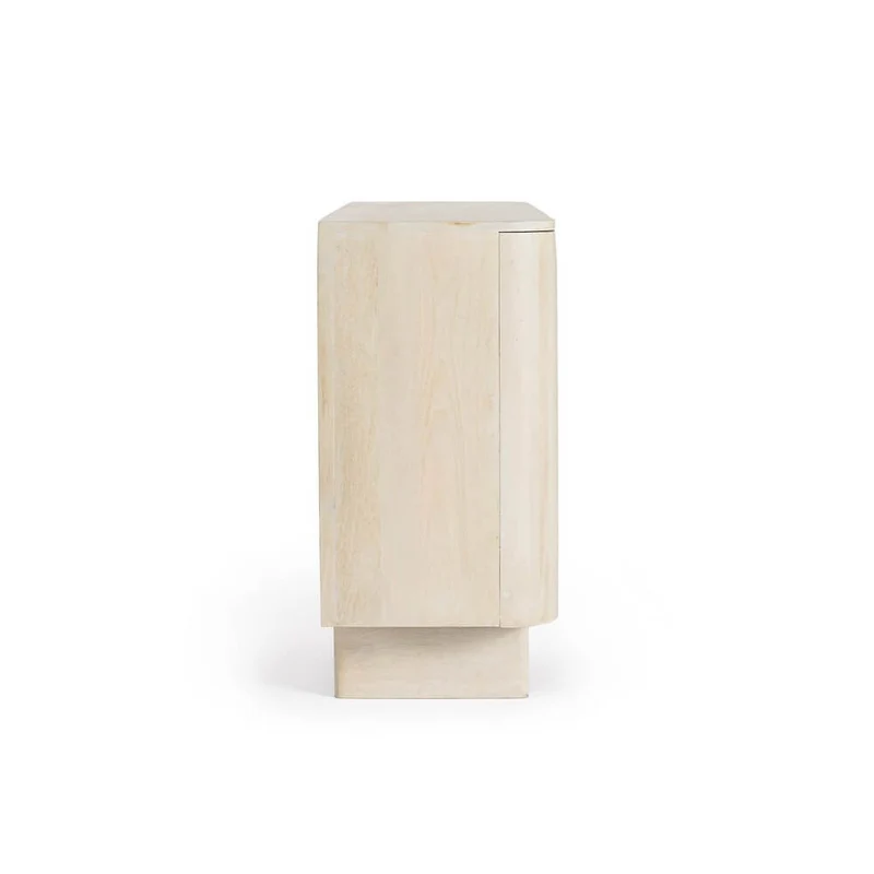 Credenza 4 Ante in Legno di Mango Naturale Sbiancato - ELIJAH