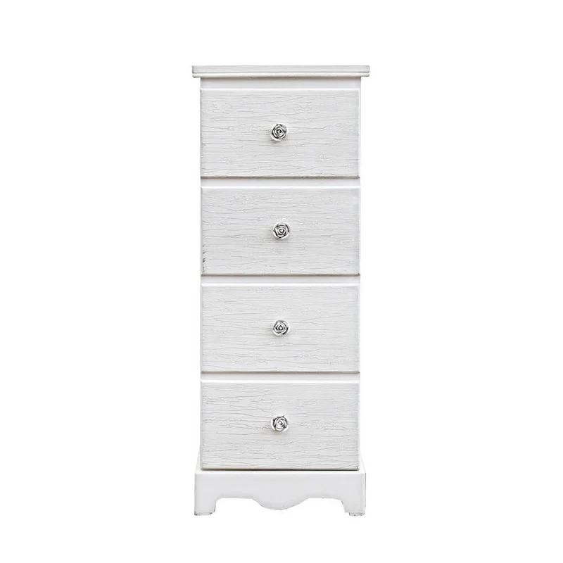 Cassettiera in MDF bianco opaco 4 Cassetti effetto decapato - BLAINE