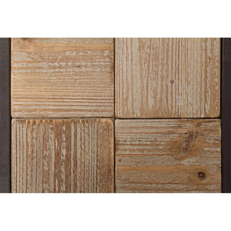 Tavolino a C in acciaio con piano in legno di abete stile industrial - ARCHIE