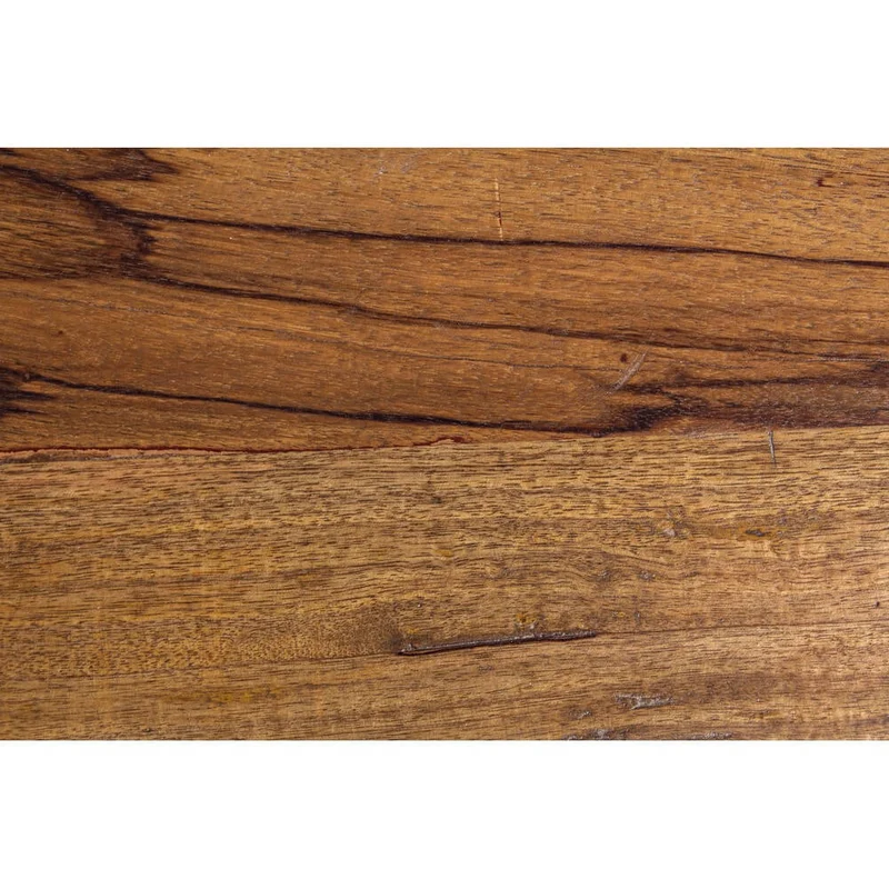 Tavolino Rotondo in Acciaio e Legno Riciclato Base Semisfera - ZEN