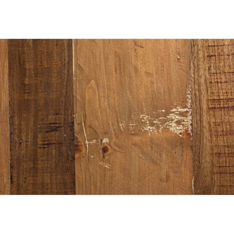 Tavolino Rotondo in Acciaio e Legno Riciclato Base Semisfera - ZEN