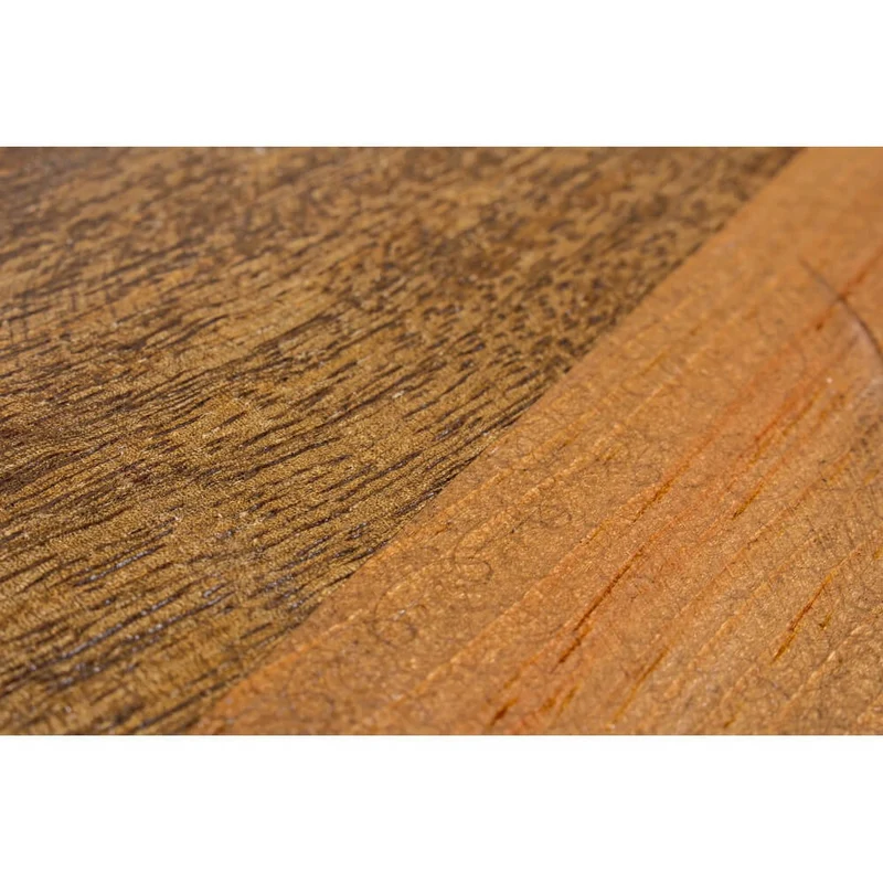 Tavolino Rotondo in Acciaio e Legno Riciclato Base Semisfera - ZEN