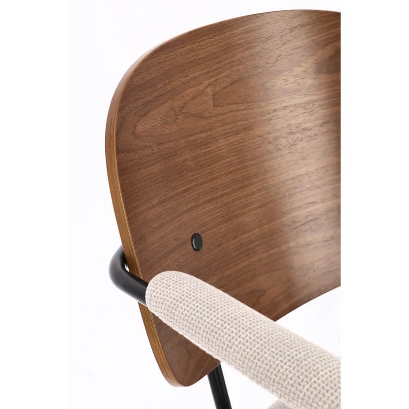 Set di 2 Sedie con Braccioli Metallo Legno e Seduta Imbottita - VIVIANA