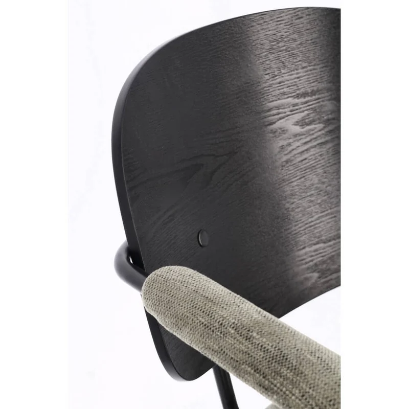 Set di 2 Sedie con Braccioli Metallo Legno e Seduta Imbottita - VIVIANA