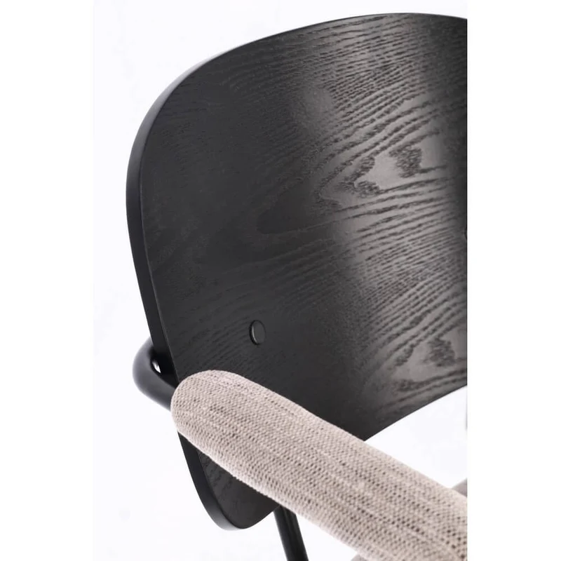Set di 2 Sedie con Braccioli Metallo Legno e Seduta Imbottita - VIVIANA