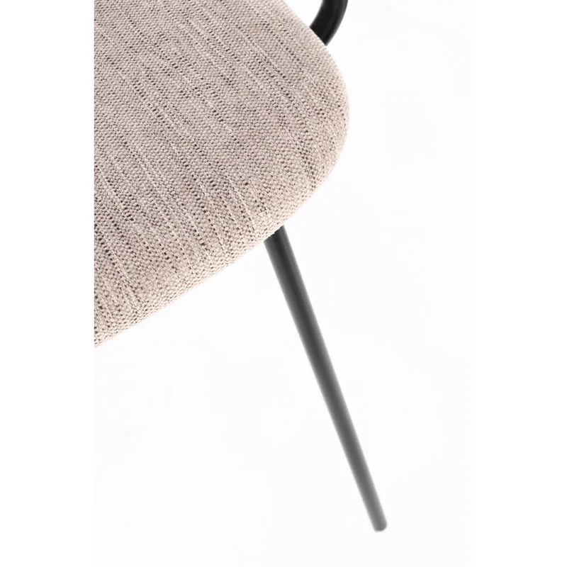 Set di 2 Sedie con Braccioli Metallo Legno e Seduta Imbottita - VIVIANA