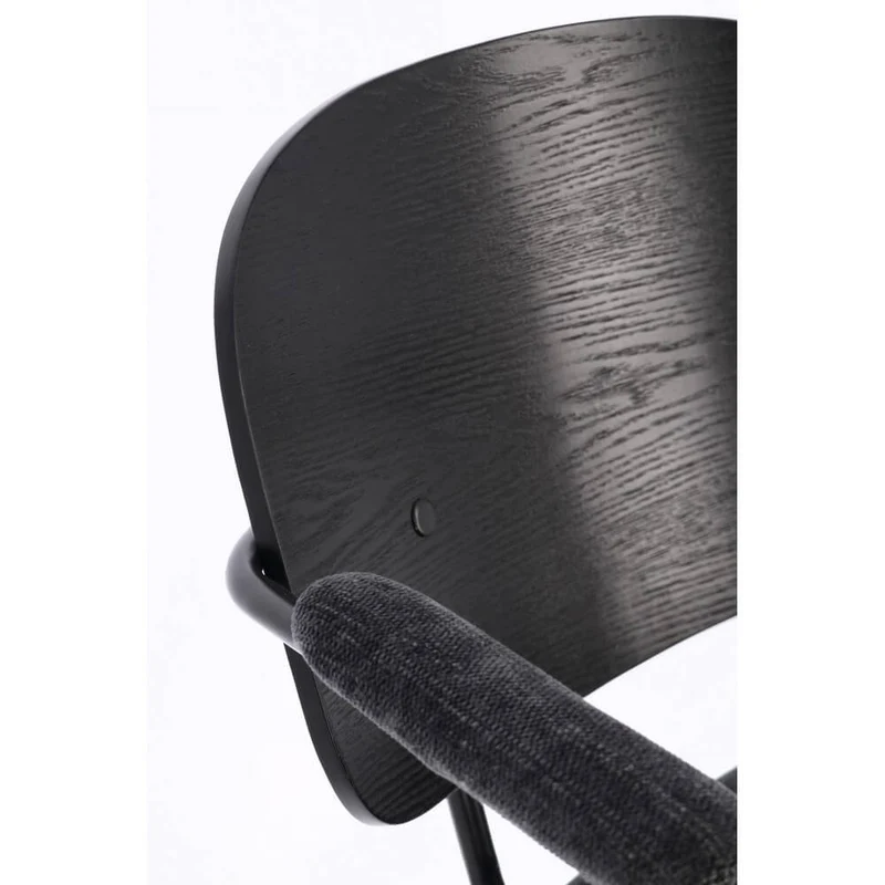 Set di 2 Sedie con Braccioli Metallo Legno e Seduta Imbottita - VIVIANA