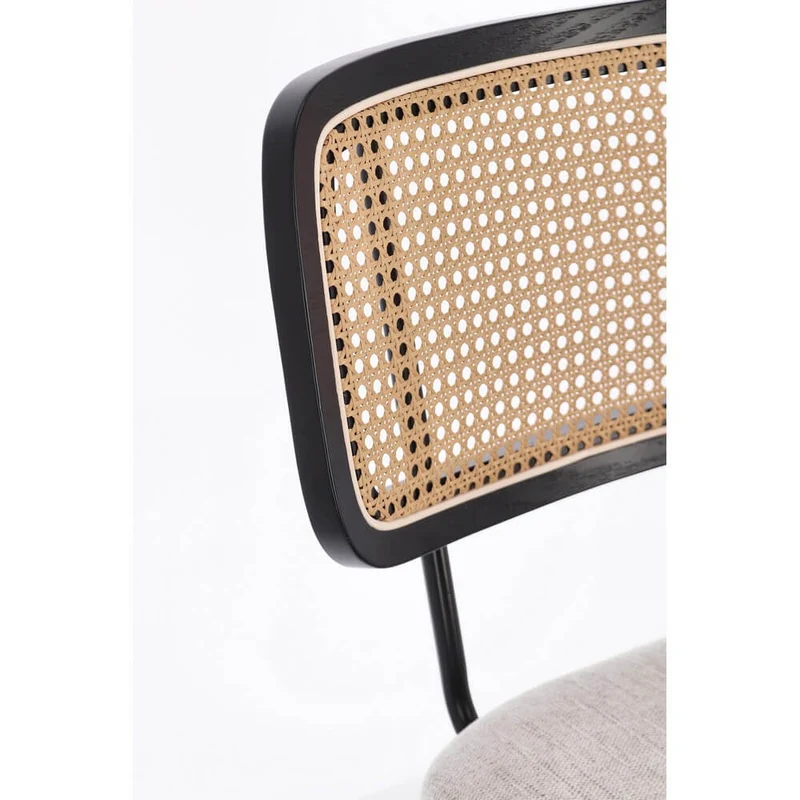 Set di 2 Sedie con Seduta Imbottita e Schienale Effetto Rattan - VIVIANA
